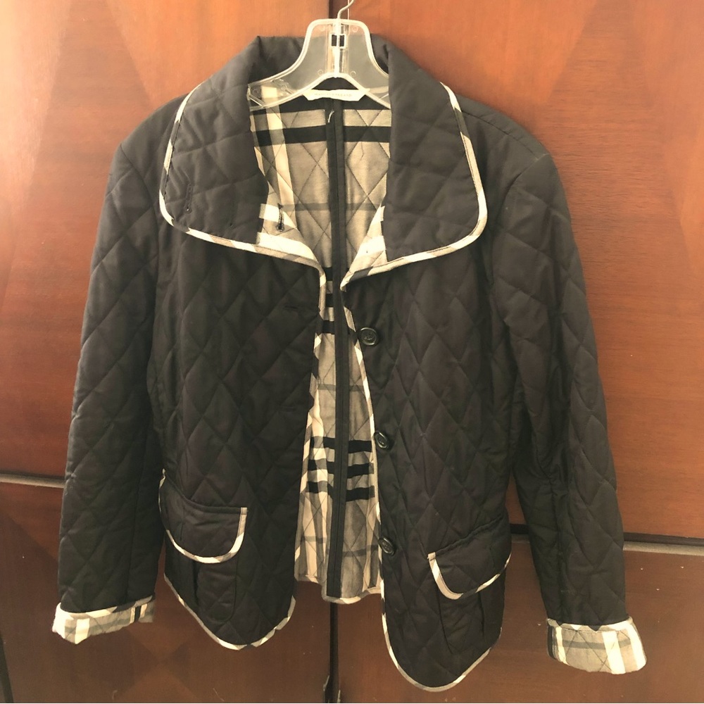 Burberry high-collard quilted jacket & coat